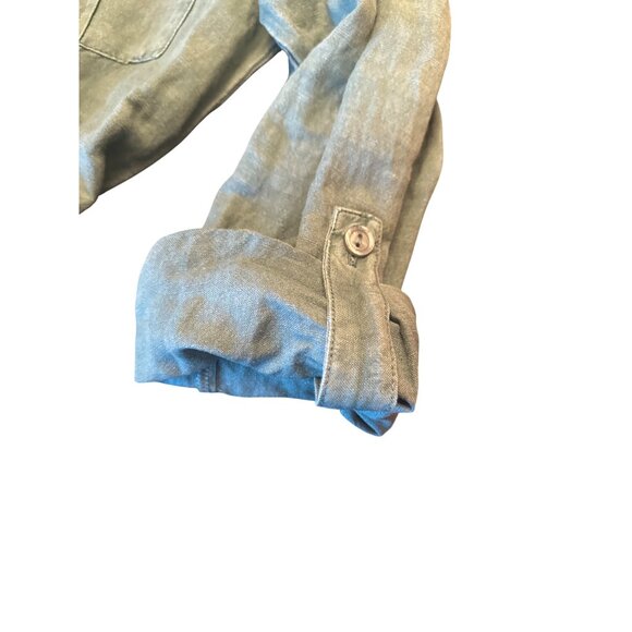 YFB Free People Beach  Green Utility Button-Up Romper Pockets Size S - Picture 4 of 5